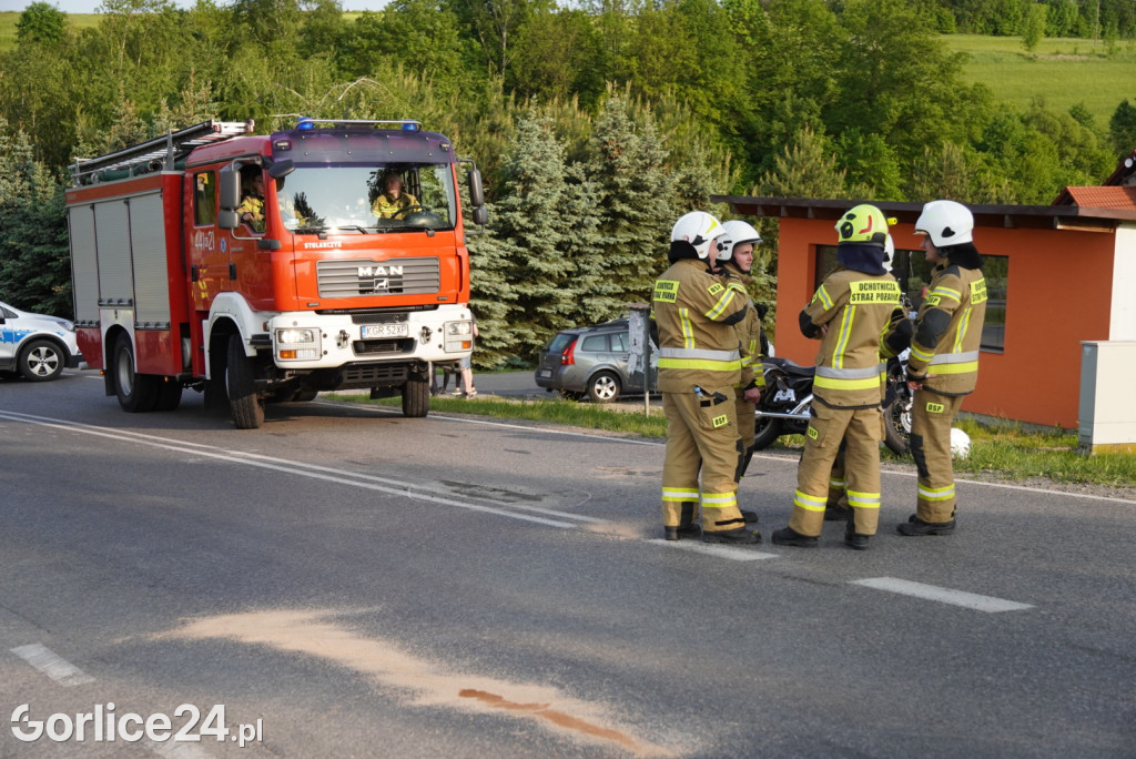 Zderzenie motocykla w Łużnej (27.05.)