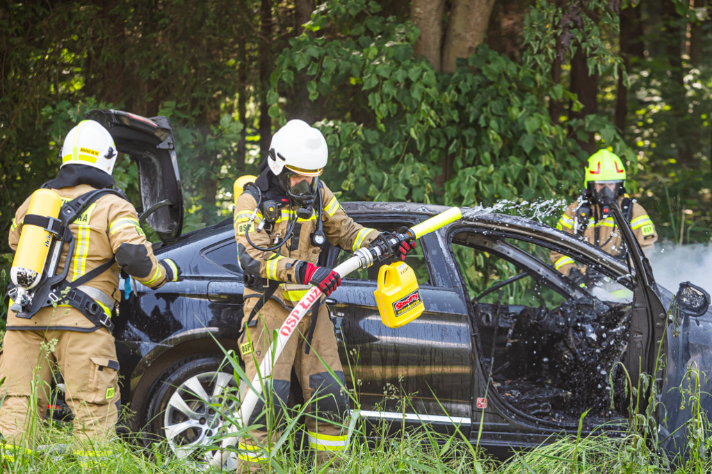 Pożar samochodu w Łużnej (19.06.)
