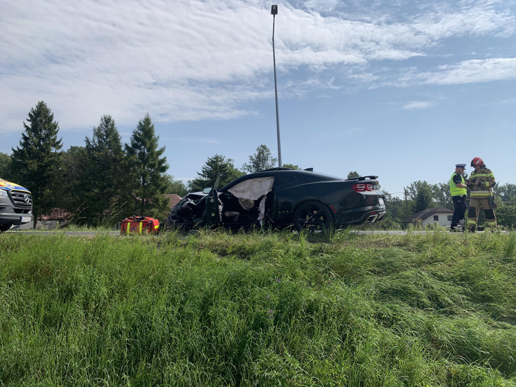 Gorlice. Wypadek na ul Bieckiej (DK28) - 21.08.