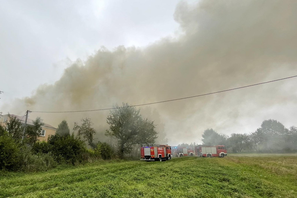 Korczyna. Pożar budynku gospodarczego