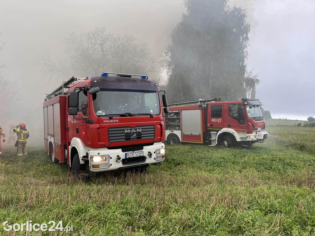 Korczyna. Pożar budynku gospodarczego