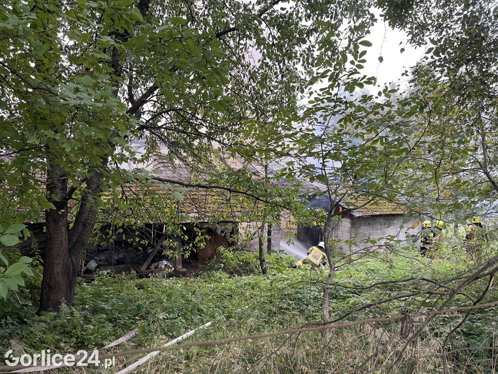 Korczyna. Pożar budynku gospodarczego