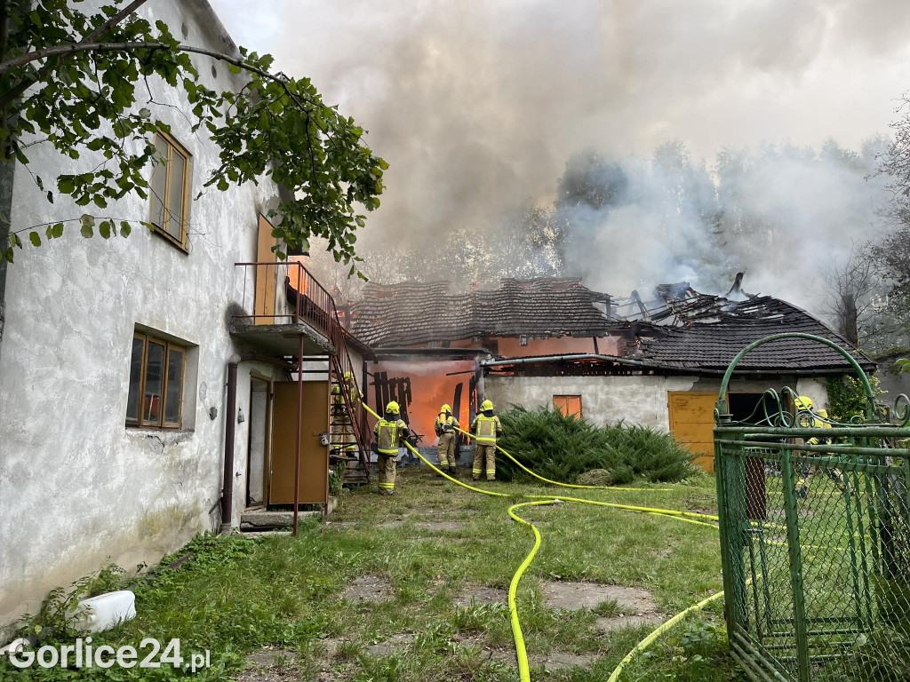 Korczyna. Pożar budynku gospodarczego