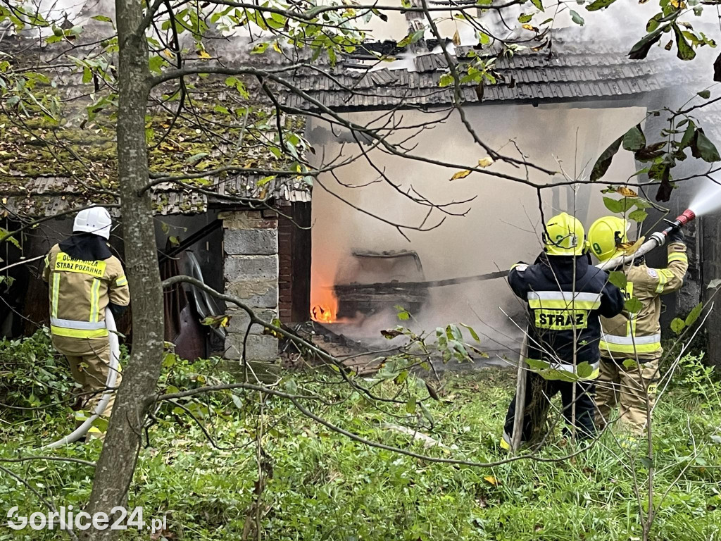 Korczyna. Pożar budynku gospodarczego