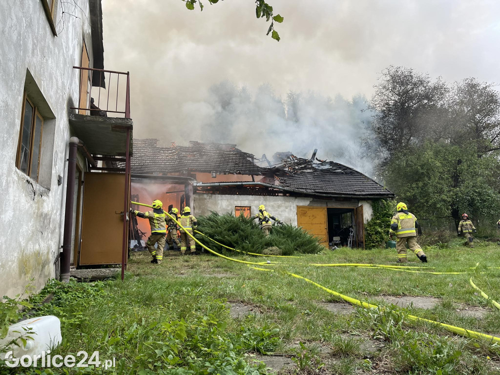 Korczyna. Pożar budynku gospodarczego