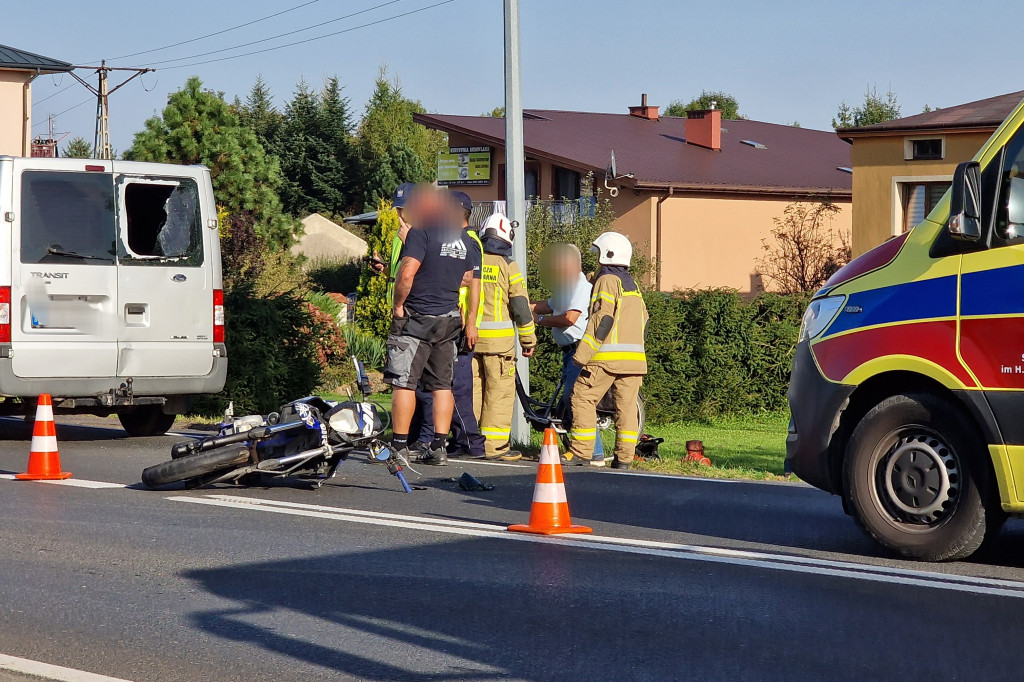 Klęczany. Zderzenie z udziałem motocyklisty