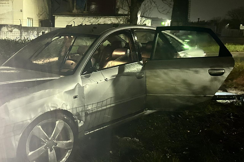Rozbite audi na ul. Chopina (11.11.)