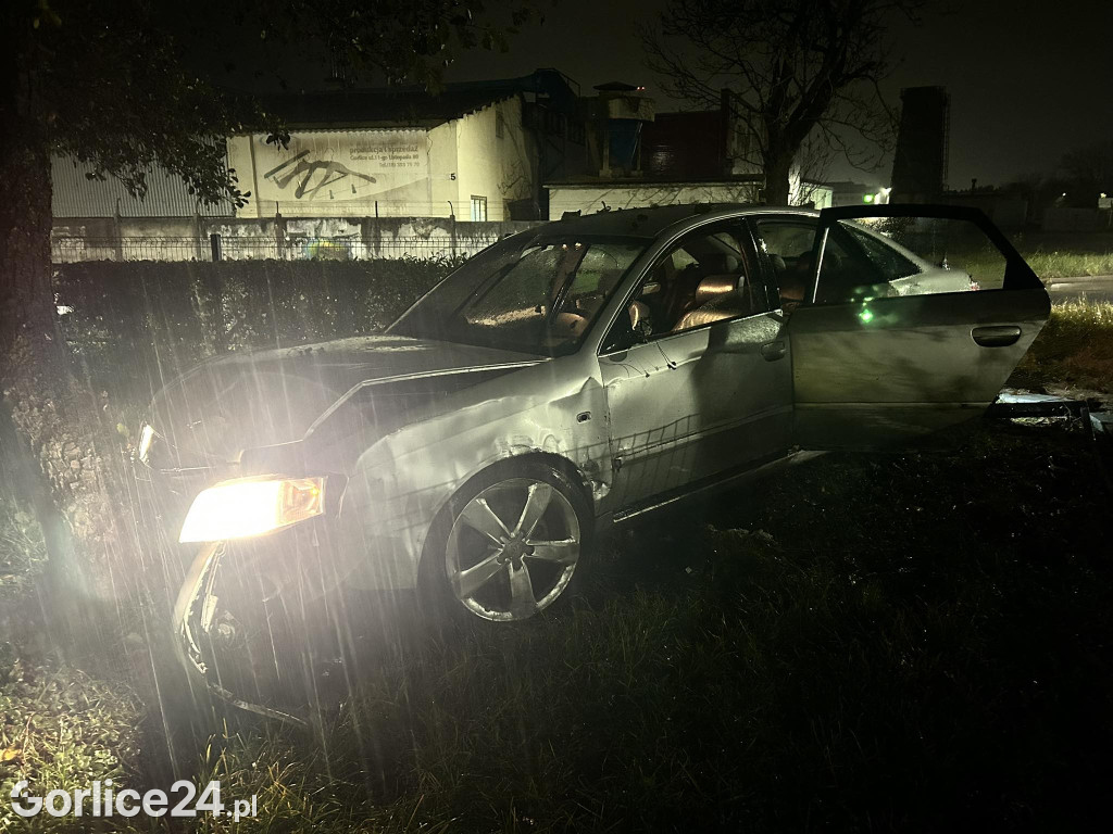 Rozbite audi na ul. Chopina (11.11.)