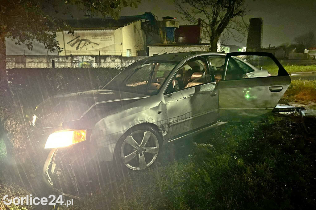Rozbite audi na ul. Chopina (11.11.)