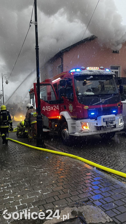 Pożar w centrum Biecza (19.11.)