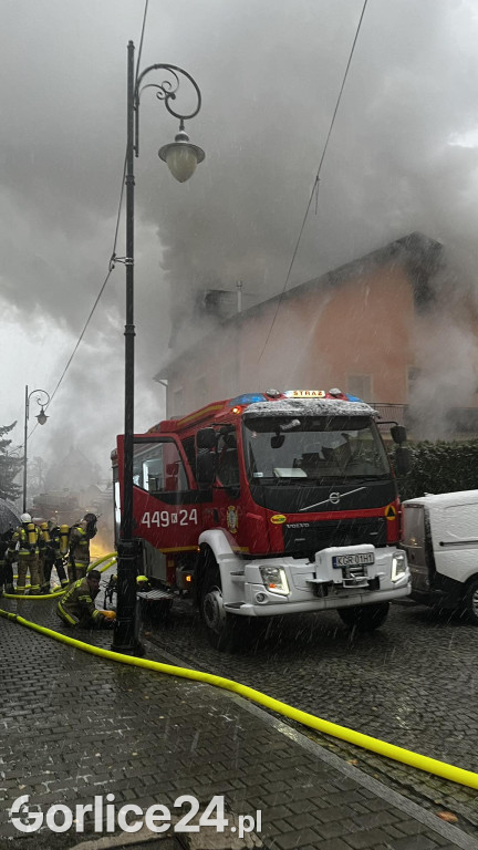 Pożar w centrum Biecza (19.11.)