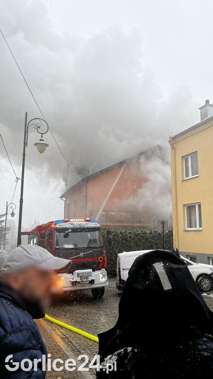 Pożar w centrum Biecza (19.11.)