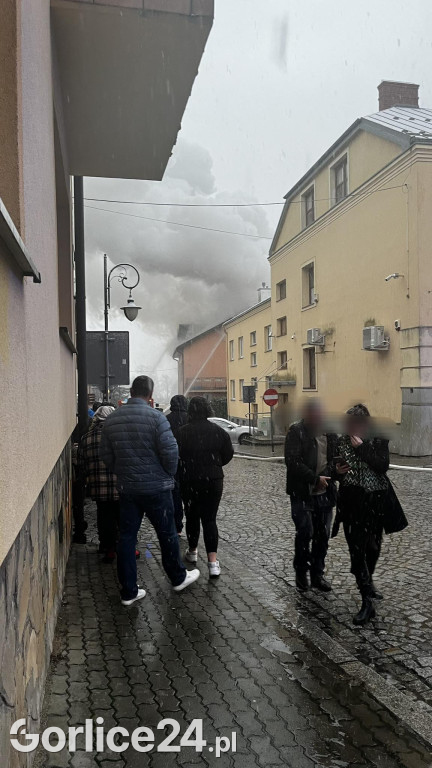 Pożar w centrum Biecza (19.11.)