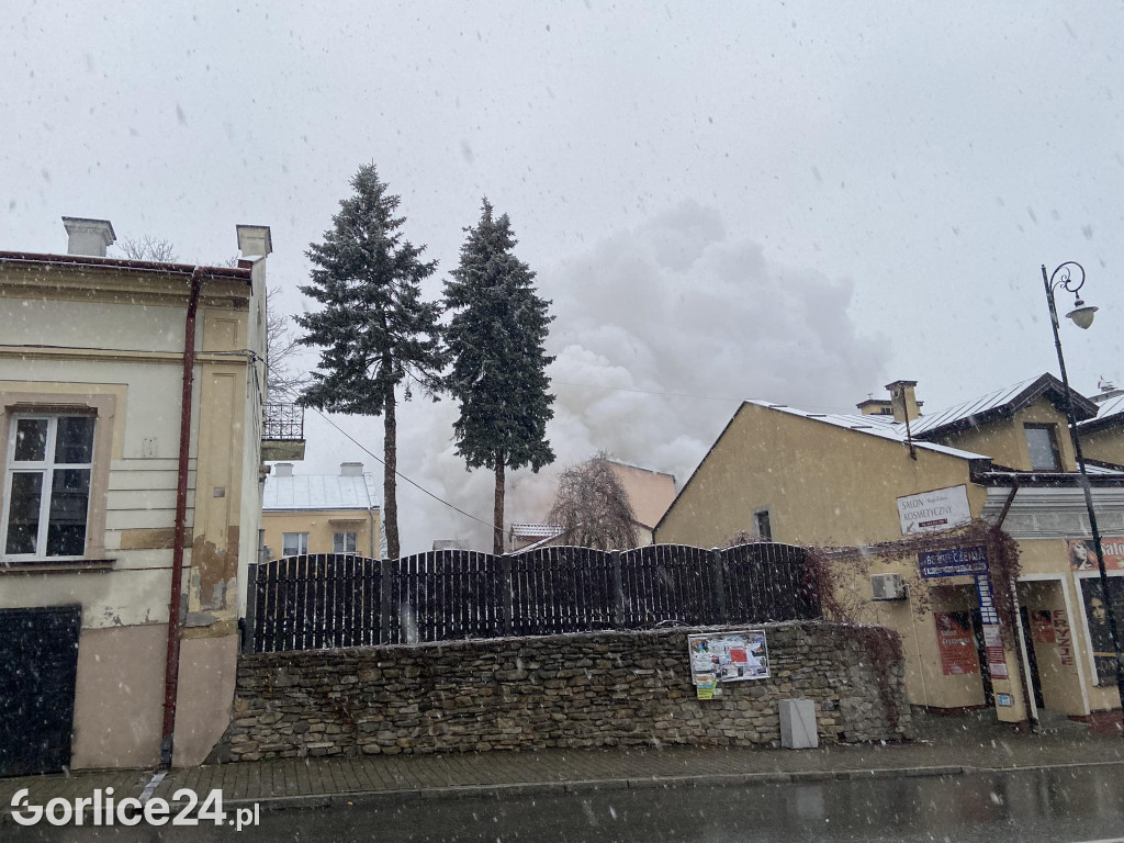 Pożar w centrum Biecza (19.11.)