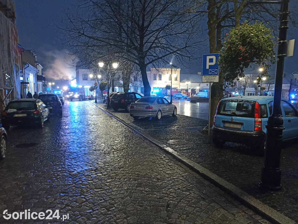 Pożar w centrum Biecza (19.11.)