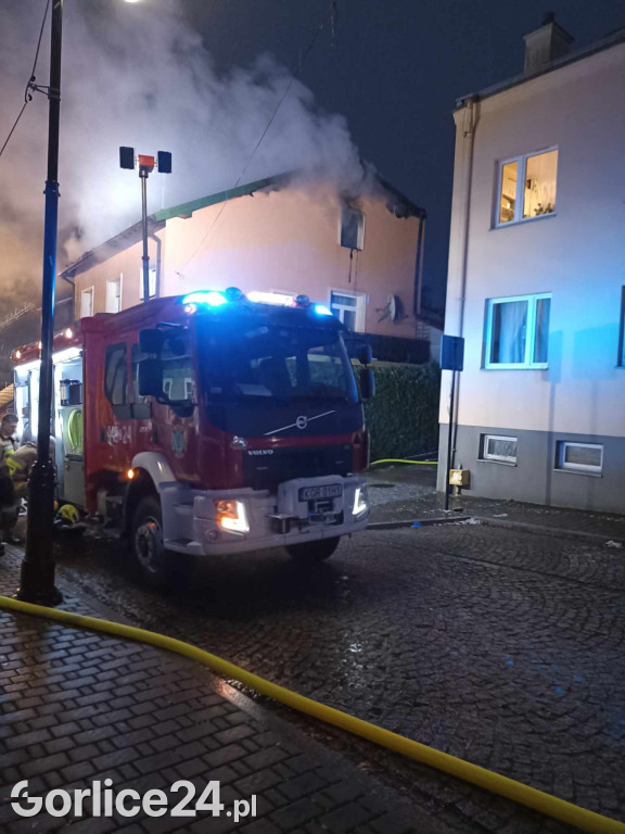 Pożar w centrum Biecza (19.11.)