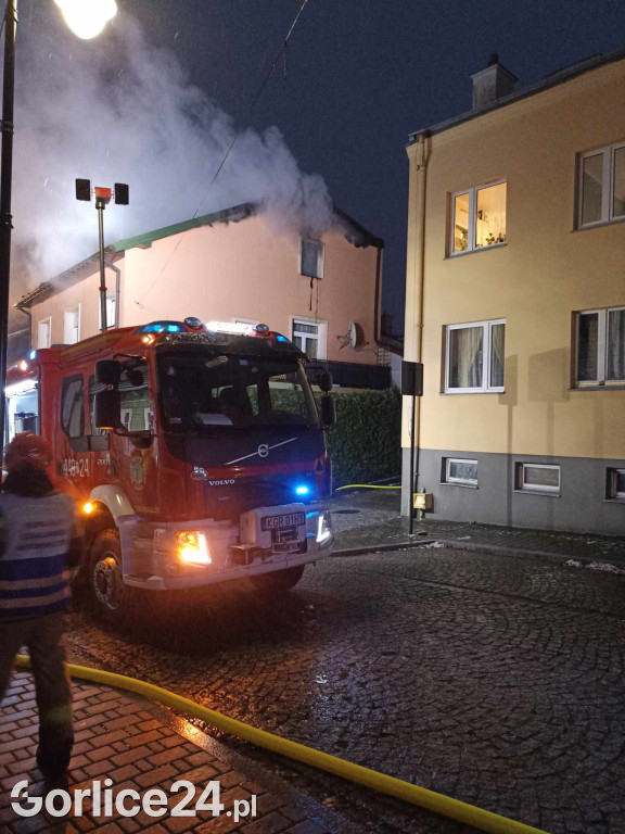 Pożar w centrum Biecza (19.11.)