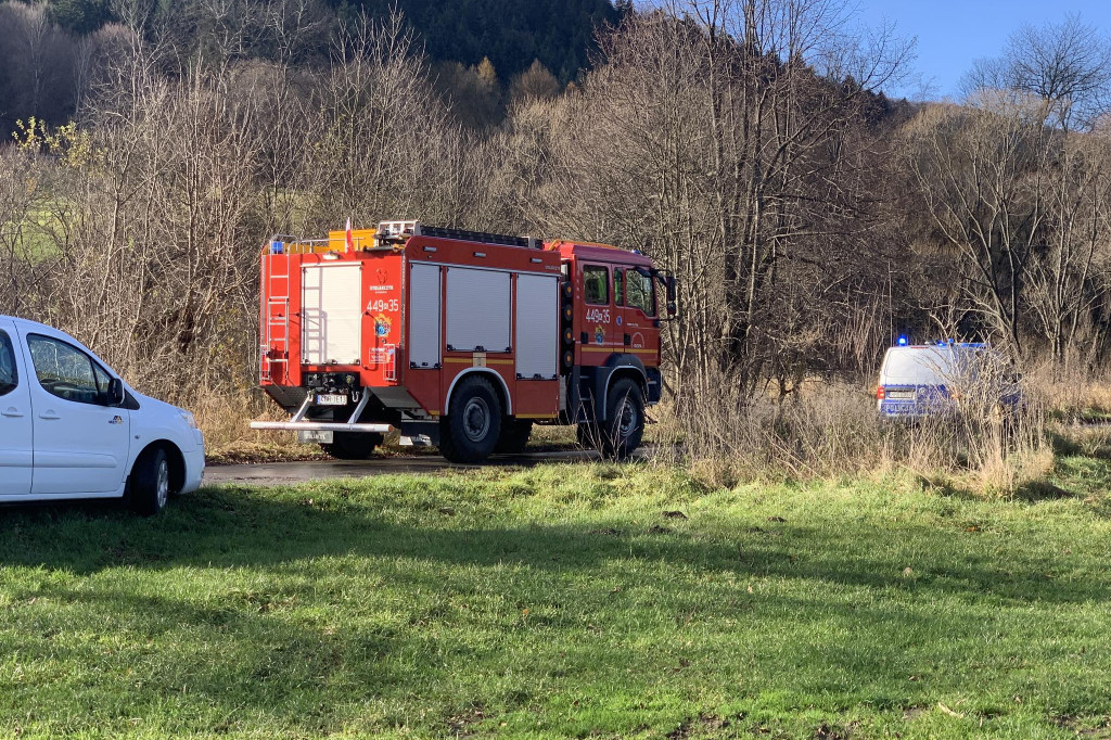 Rowerek wodny przewrócony na Klimkówce (24.11.)