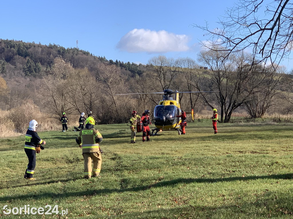 Rowerek wodny przewrócony na Klimkówce (24.11.)