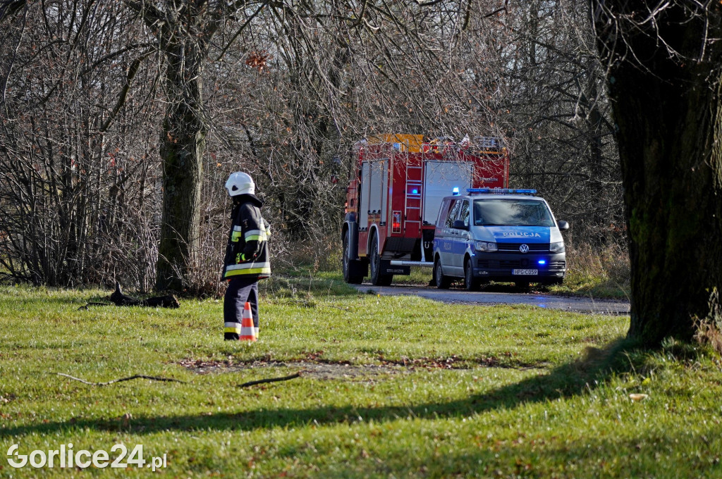Rowerek wodny przewrócony na Klimkówce (24.11.)
