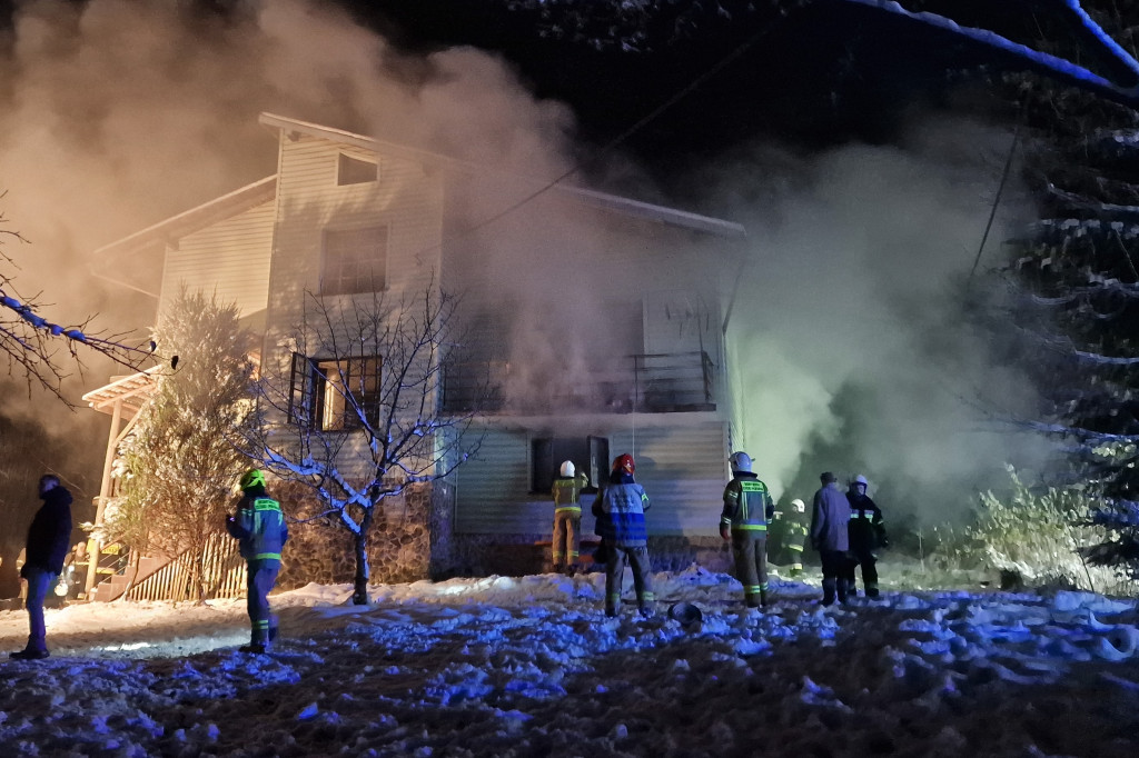 Pożar domu w Bielance (28.11.)