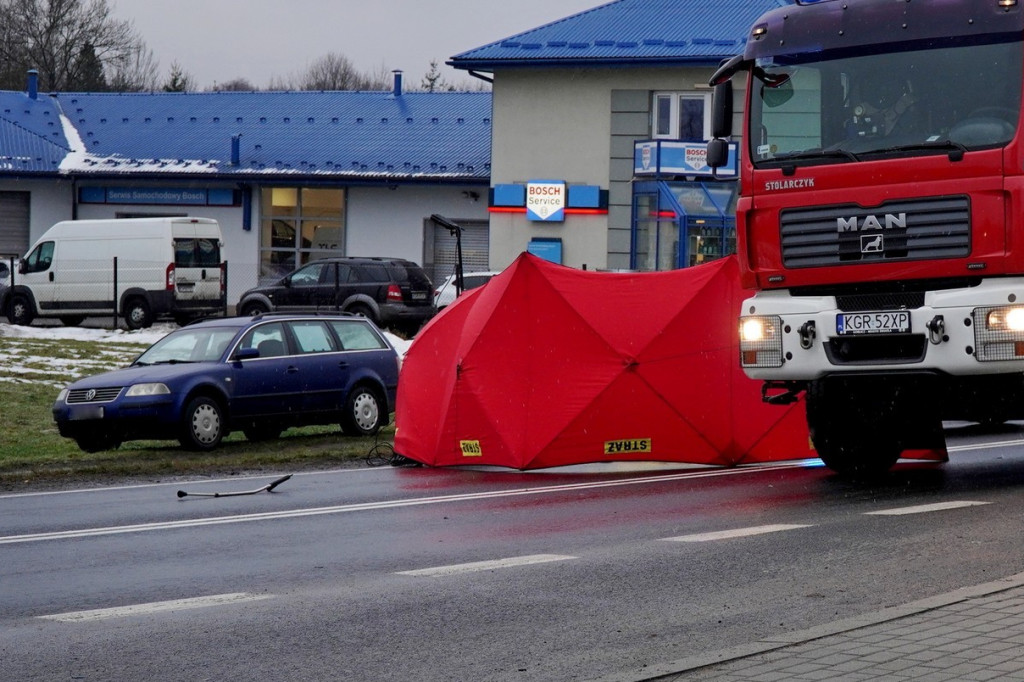 Wypadek na ul. Bieckiej w Gorlicach (15.12.)