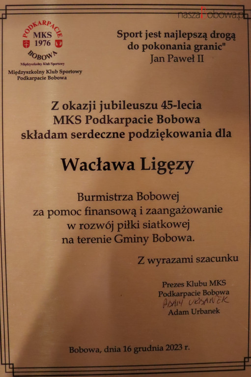 45 lat Międzyszkolnego Klubu Sportowego Podkarpacie Bobowa