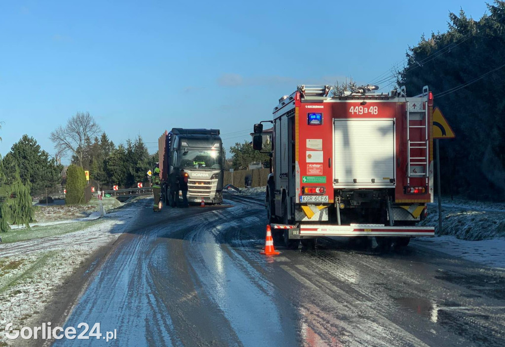 Zderzenie pojazdów w Sękowej (22.12.)