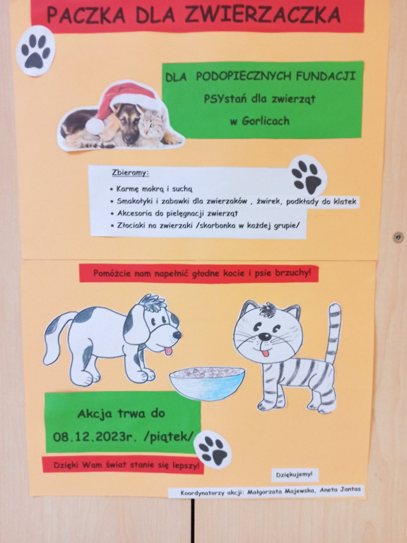 Paczka dla zwierzaka od przedszkolaków z Libuszy