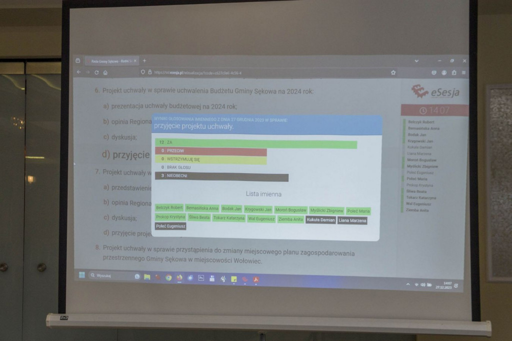 Budżet Sękowej na 2024 r (27.12)