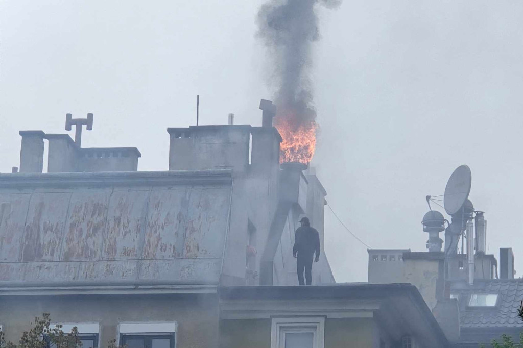 Pożar w centrum Gorlic (21.04.)