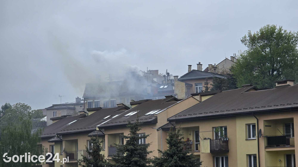 Pożar w centrum Gorlic (21.04.)