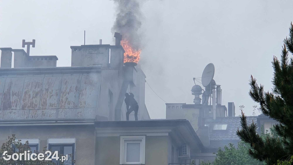 Pożar w centrum Gorlic (21.04.)