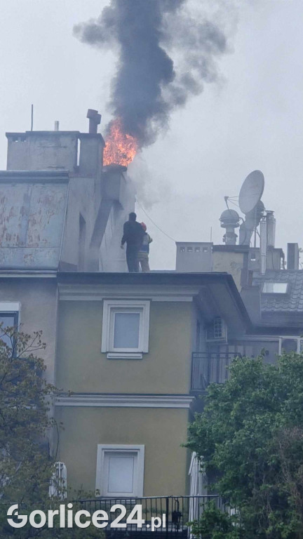 Pożar w centrum Gorlic (21.04.)