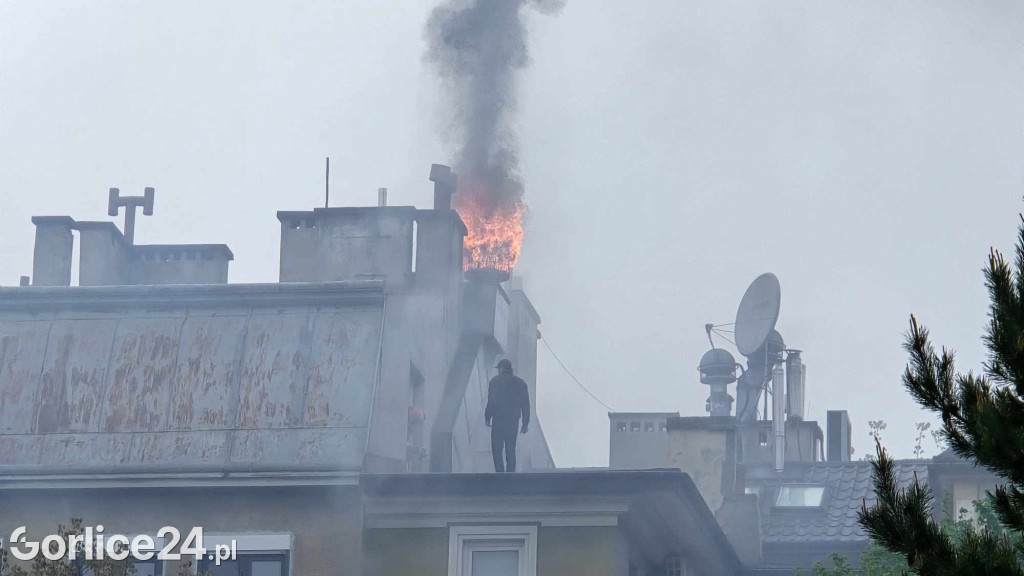 Pożar w centrum Gorlic (21.04.)