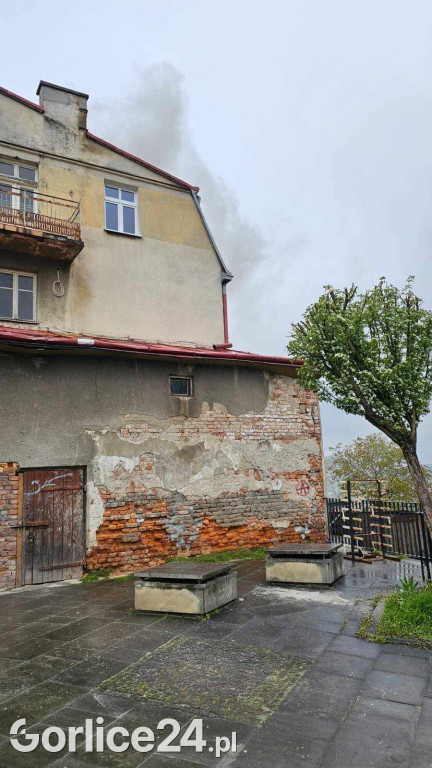 Pożar w centrum Gorlic (21.04.)