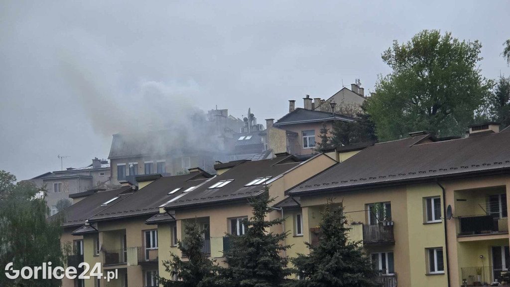 Pożar w centrum Gorlic (21.04.)