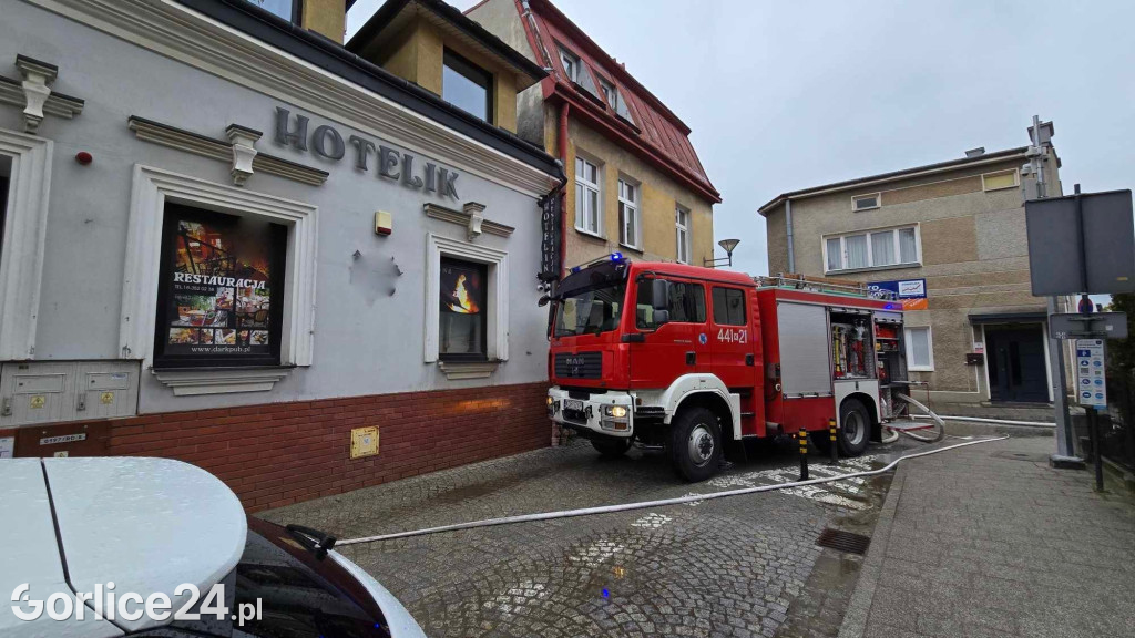 Pożar w centrum Gorlic (21.04.)