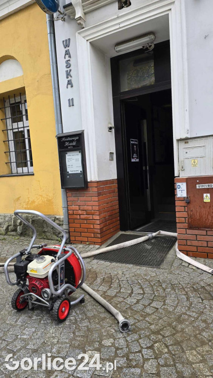 Pożar w centrum Gorlic (21.04.)