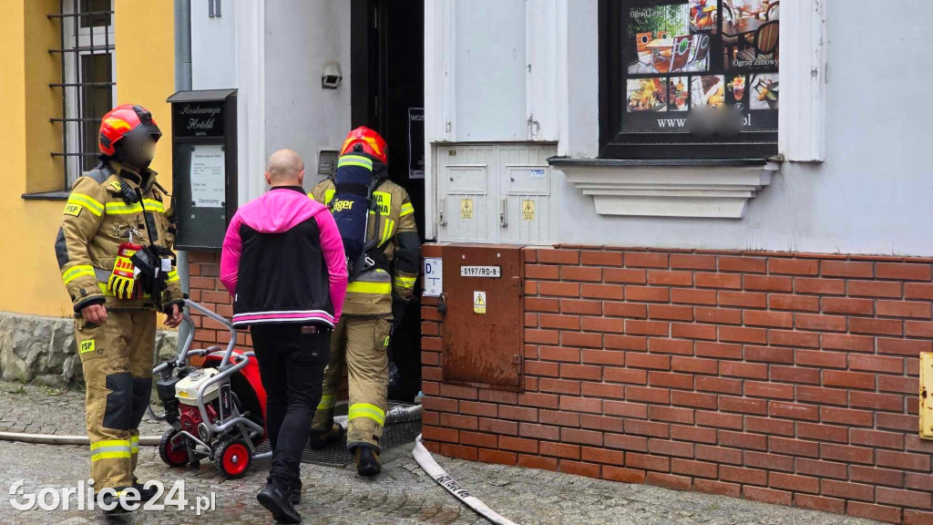 Pożar w centrum Gorlic (21.04.)