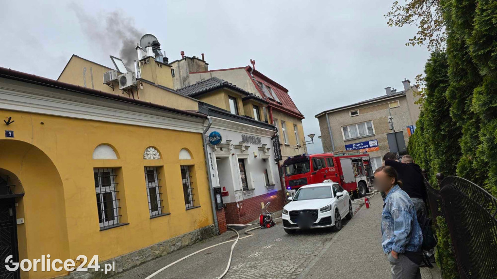Pożar w centrum Gorlic (21.04.)