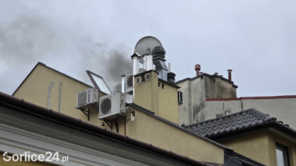 Pożar w centrum Gorlic (21.04.)