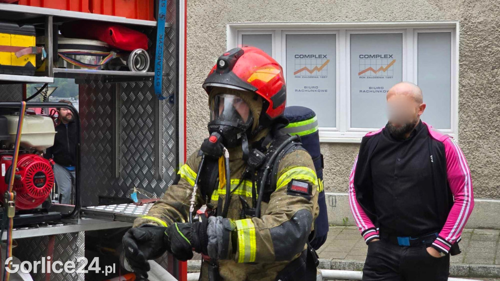 Pożar w centrum Gorlic (21.04.)