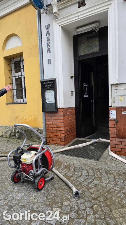 Pożar w centrum Gorlic (21.04.)