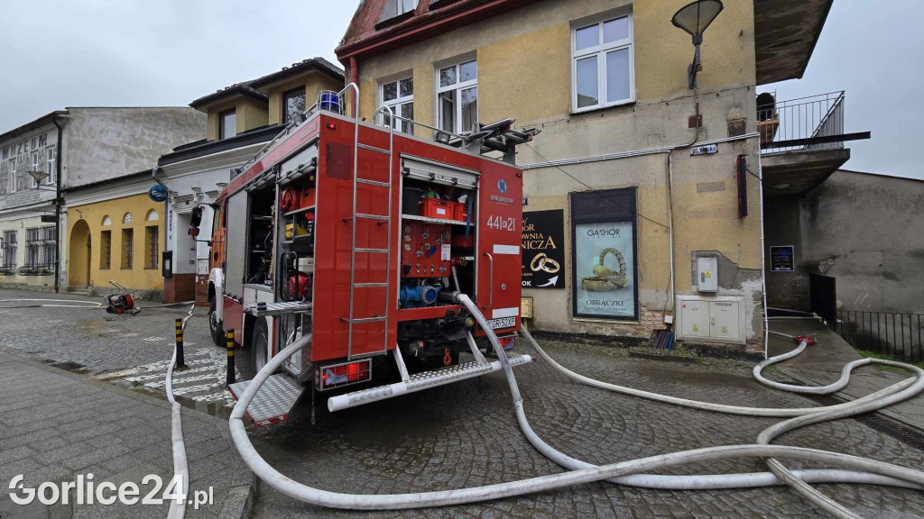 Pożar w centrum Gorlic (21.04.)