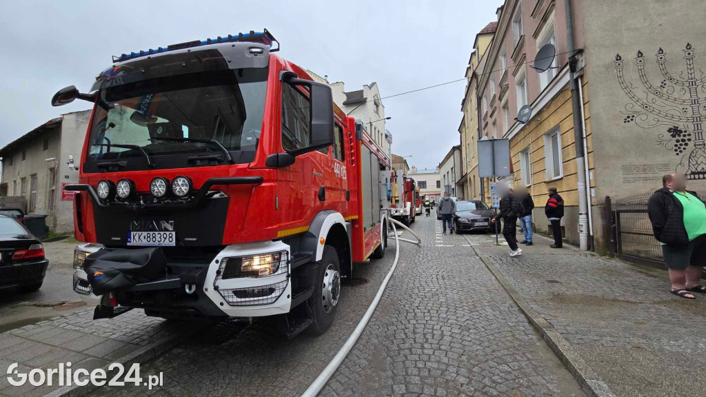 Pożar w centrum Gorlic (21.04.)