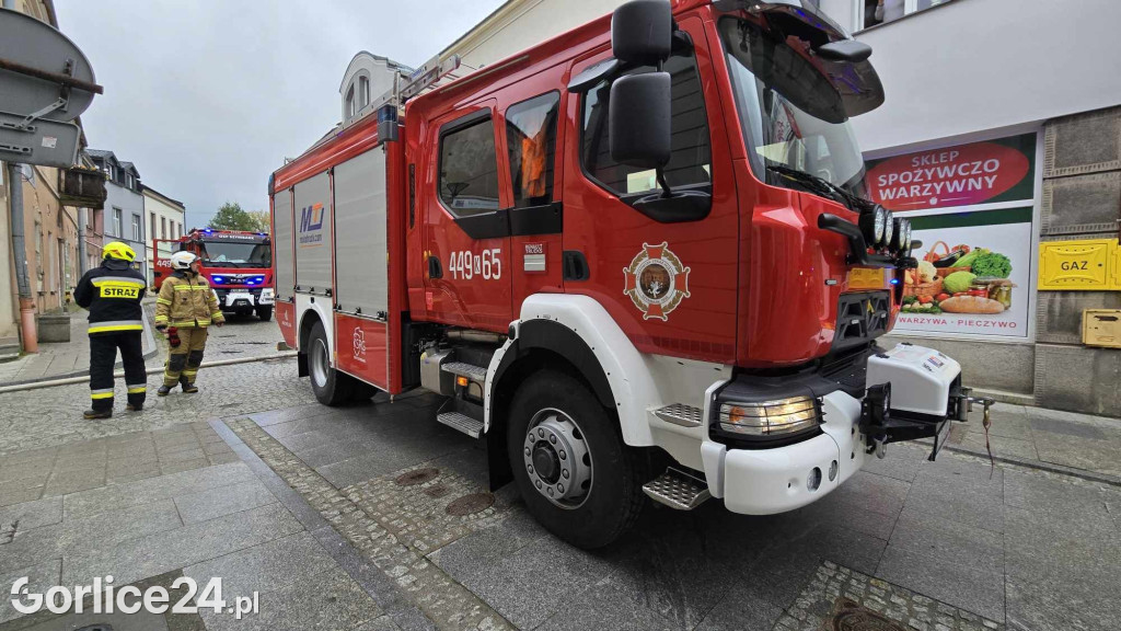 Pożar w centrum Gorlic (21.04.)