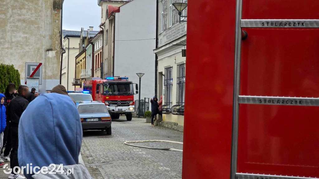 Pożar w centrum Gorlic (21.04.)