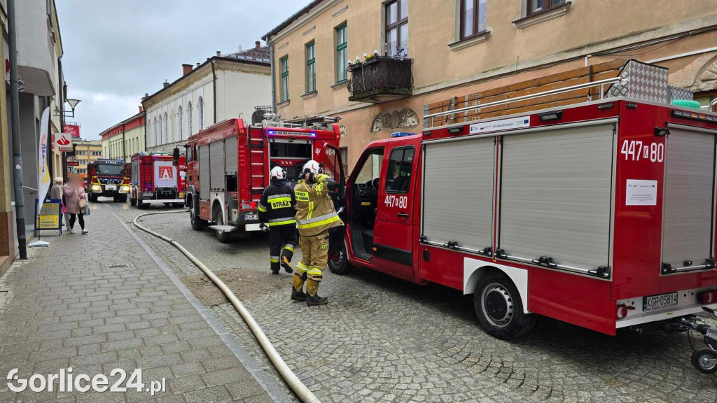 Pożar w centrum Gorlic (21.04.)