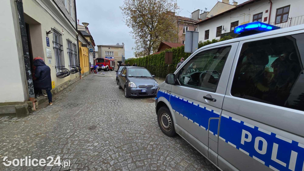 Pożar w centrum Gorlic (21.04.)
